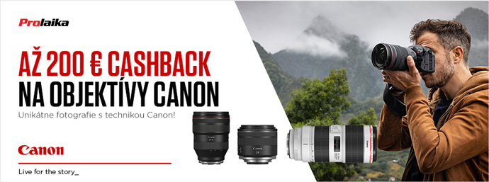 A 200  Cashback na vybran objektvy Canon