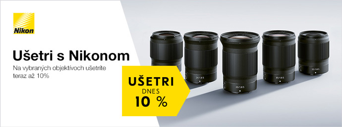 Uetrite 10% na objektvoch Nikon