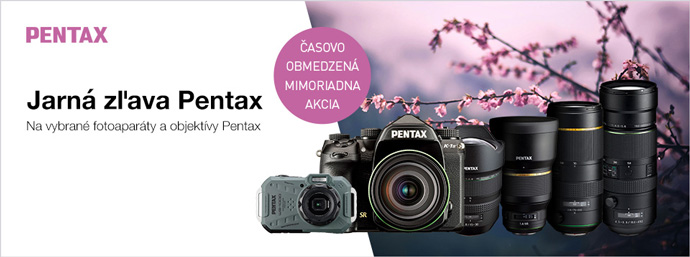 Z�ava na vybran� fotoapar�ty a objekt�vy Pentax