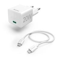 Hama set: rchla USB nabjaka USB-C PD 20 W + kbel USB-C Lightning 1 m