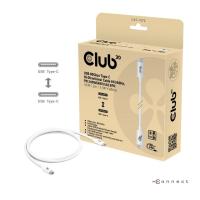 Club3D Kabel USB4 Typ-C, 80Gbps, Certifikovan�, 4K540Hz, 8K240Hz, 16K60Hz, PD 240W, biely
