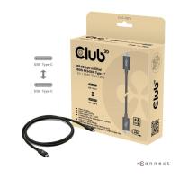 Club3D Kabel USB4 Typ-C, 80Gbps, Certifikovan�, 4K540Hz, 8K240Hz, 16K60Hz, PD 240W, �ierny