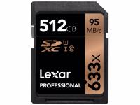 Lexar Professional 512GB 633X SDHC/SDXC UHS-I U1/U3 95MB/s