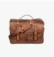 Bronkey Roma Brown Cognac leather Camera Bag new