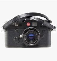 Bronkey Tokyo 104 - Black & black leather camera strap 95cm