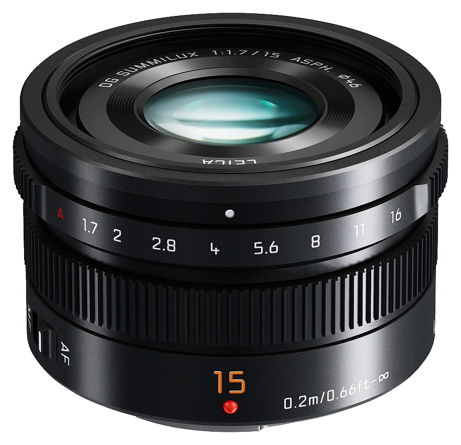 Panasonic Leica DG SUMMILUX 15mm f/1.7 ASPH, ierny